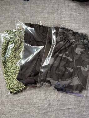 Bundle of 3 Athleta Run Shorts: Printed Mesh Racer Run 4" and Printed Hustle 3"